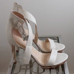 Calvin Klein Strappy Stilettos White, Size 9.5US